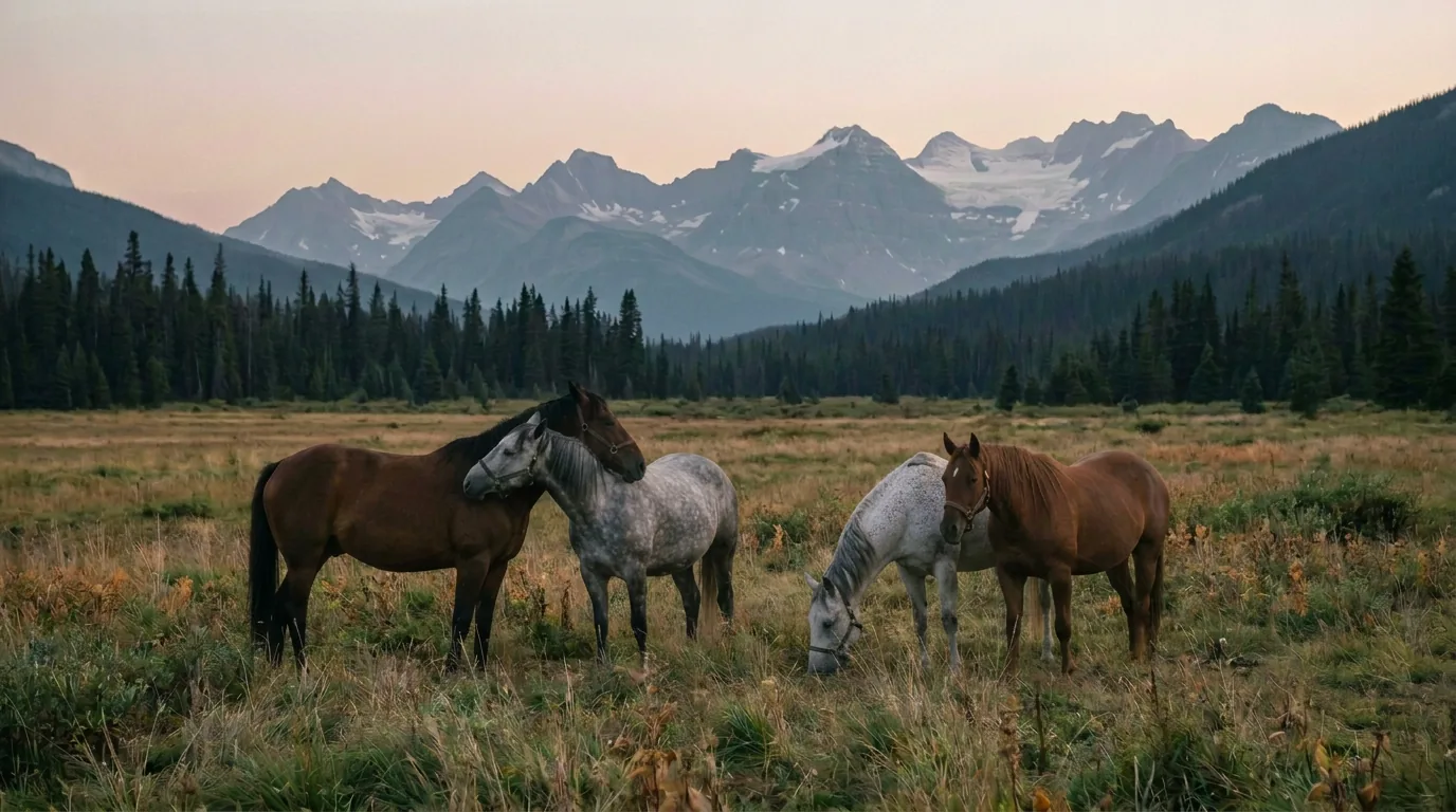 Chevaux en liberté, Écuries Phoenix, Haute-Savoie